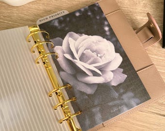 Midnight Petals Line A5/A6 Dashboard | Budget Binder Dashboard | Luxe Linen Paper | Budget Binder Insert | A6 Budget Accessories