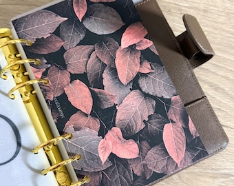 Midnight Leaves Linen A5/A6 Dashboard | Budget Binder Dashboard | Luxe Linen Paper | Budget Binder Insert | A6 Budget Accessories