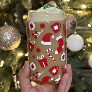 Christmas Beer Can Glass: Festive Holiday Iced Coffee Cup