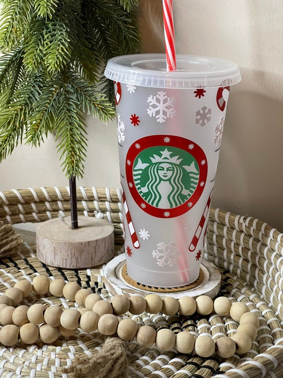 Starbucks Tumbler, Starbucks Christmas Cup, Starbucks Cup Personalized,  Starbucks Holiday Cups, Reusable Tumbler, Candy Cane, Poinsettia 