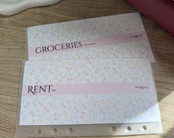 A6-kuvert för kontanter, rosa blommiga kontantkuvert, budgetpärminlägg, Sinking Funds kontantkuvertsystem