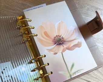 Ivory Petal Linen A5/A6 Dashboard | Budget Binder Dashboard | Luxe Linen Paper | Budget Binder Insert | A6 Budget Accessories
