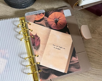 Cozy Fall Linen A5/A6 Dashboard | Budget Binder Dashboard | Luxe Linen Paper | Budget Binder Insert | A6 Budget Accessories