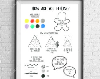 Emotions Poster Print, Psychology Print, Therapy Poster, Children's Well-Being Print, ELSA, Emotional Literacy