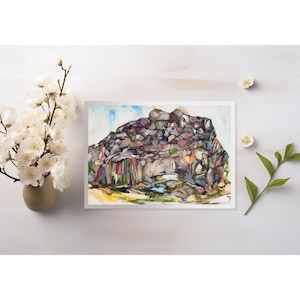 Jardim Túmulo Páscoa | Cartões cristãos em branco | arte sacra original | Católico | presente religioso | vários tamanhos | arco-íris | decoração de parede de Jesus