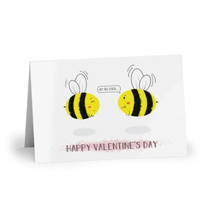 Carte de voeux vierge illustrée pour la Saint-Valentin / Citations d'amour de Punny / Carte d'abeilles mignonnes