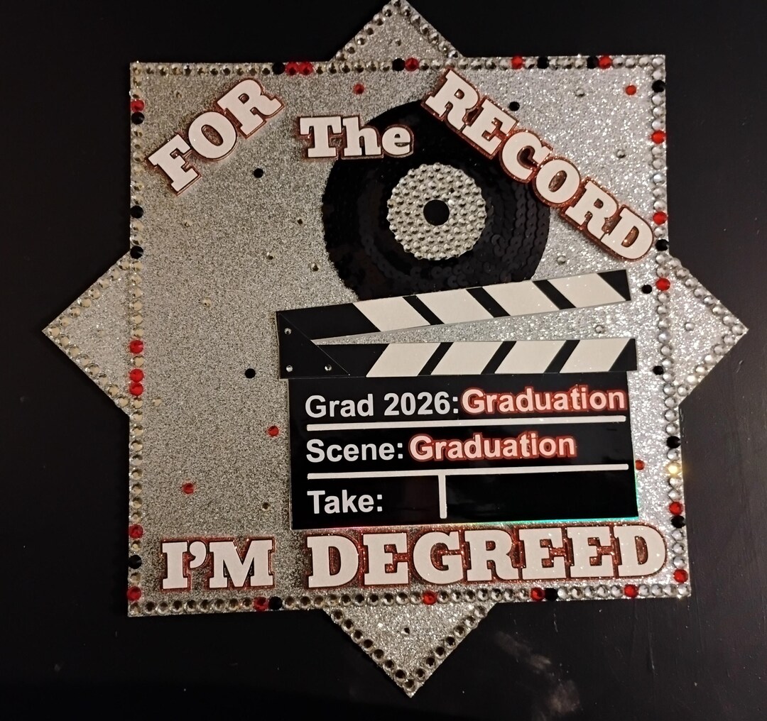 Cal Poly Rhinestone Grad Topper Custom Glitter Grad Cap Topper: Rhinestone & Pearl Decoration - Etsy
