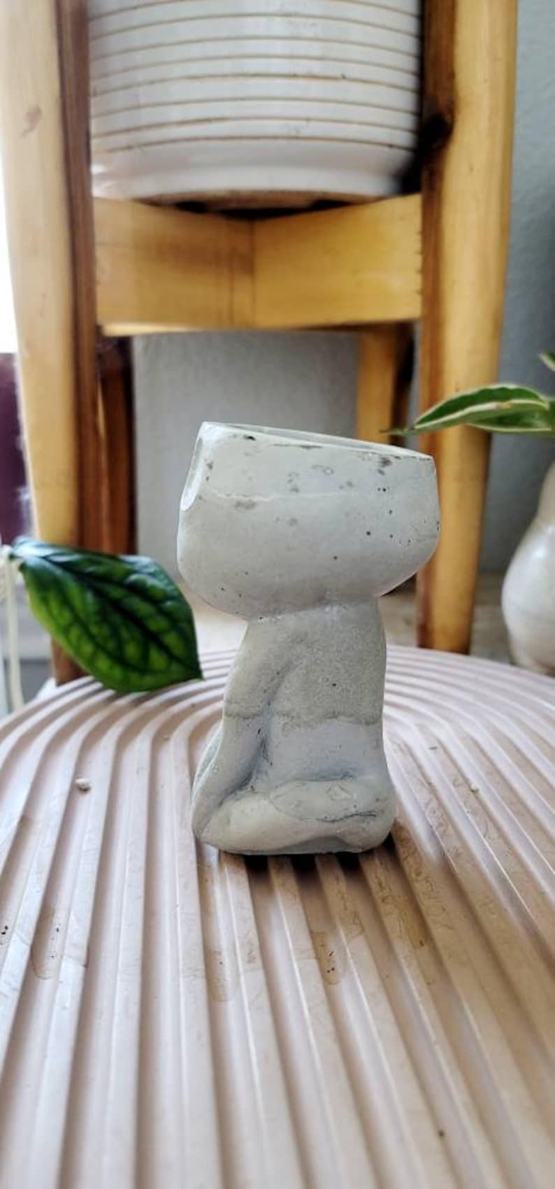 Kodama planter Kodama Kodama air plant holder Cement air plant holder Unique plant holder Cement kodama planter Air plant decor image 3