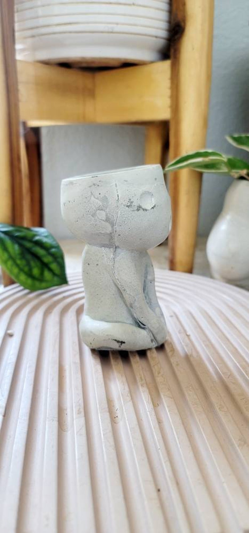 Kodama planter Kodama Kodama air plant holder Cement air plant holder Unique plant holder Cement kodama planter Air plant decor image 5