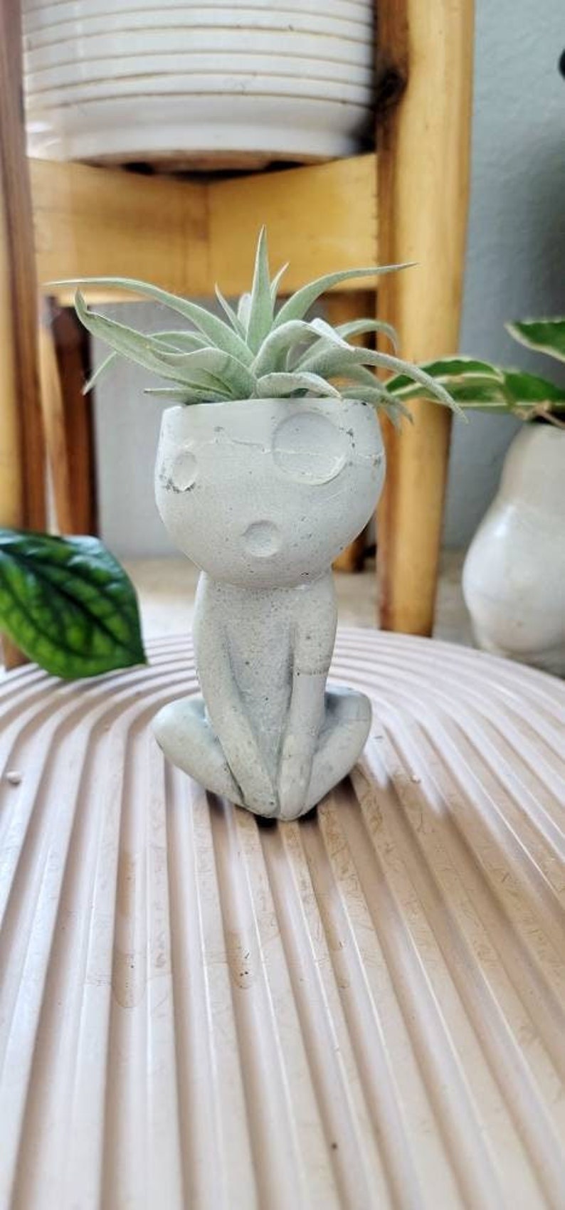 Kodama planter Kodama Kodama air plant holder Cement air plant holder Unique plant holder Cement kodama planter Air plant decor image 1