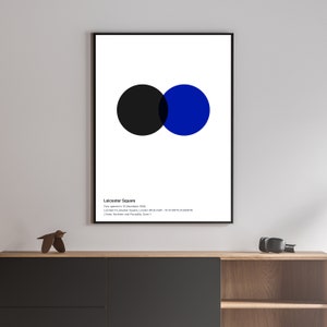 Leicester Square Londres Metro Imprimir Tubo Mapa Pantone Estación Cartel Tren Arte Decoración Viaje Regalo Mínimas Impresiones de Pared TFL Reino Unido Signo