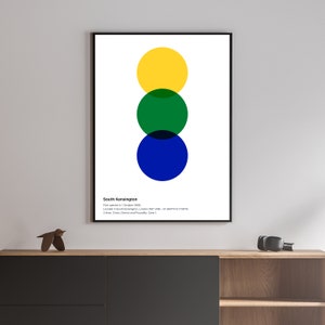 Stampa della metropolitana di South Kensington, mappa della metropolitana della stazione Pantone, poster del treno, decorazione artistica, regalo di viaggio, stampe da parete minimal, targa TFL UK