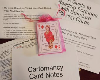 Cartomancy Learning Cards – Divination with Playing Cards, Beginner Deck & Guide (PDF)