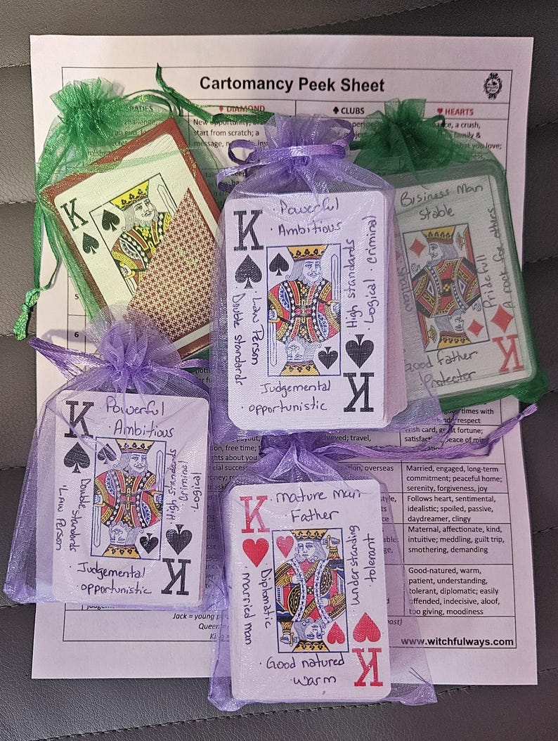 Cartomancy Learning Deck HANDWRITTEN Divination Tool with Guides and Book. Gypsy Cards Fortune Telling, Divination, and Card Readings image 6