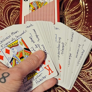Cartomancy Learning Deck HANDWRITTEN Divination Tool with Guides and Book. Gypsy Cards Fortune Telling, Divination, and Card Readings