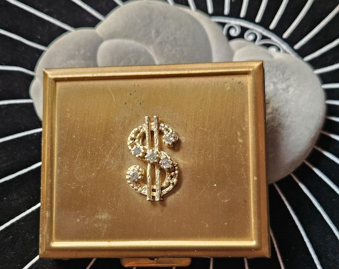 Vintage 1960s Coin Holder – Prosperity Altar Box, Manifestation Mirror, Abundance Charm, Ritual Blessed