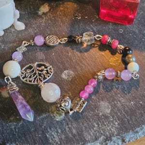 Hand Made Pendulum with Amethyst pointer and Tree of Life end