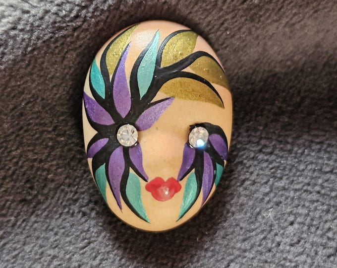 Enchanted Vintage Mask Pin – Spirit Protection, Psychic Connection, Magickal Talisman, Witchcraft Amulet