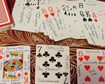 Handwritten Cartomancy Learning Deck – Easy Divination Tool with Playing Cards for Spiritual Beginners