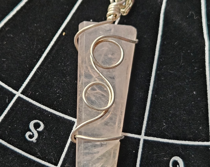 Rose Quartz Pendant – Silver Wire Wrapped Talisman