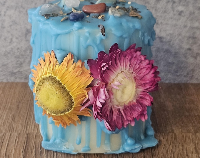 Elemental Magick Candle for Calm and Clarity Crafted through Witchcraft Ritual