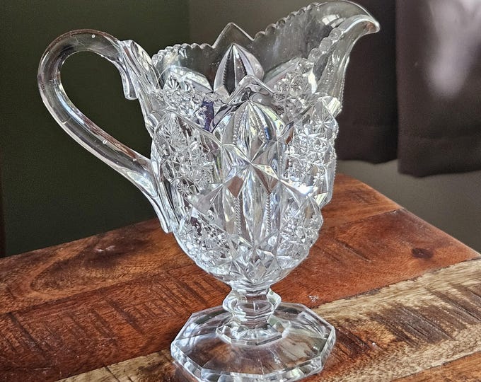 Moon Water Altar Vessel - Vintage glassware for altar decor and ritual use