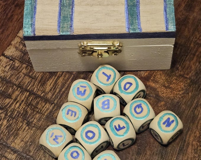 Divination Tool Spirit Dice for Intuitive Readings, Reflection, and Messages with Wooden Storage Box