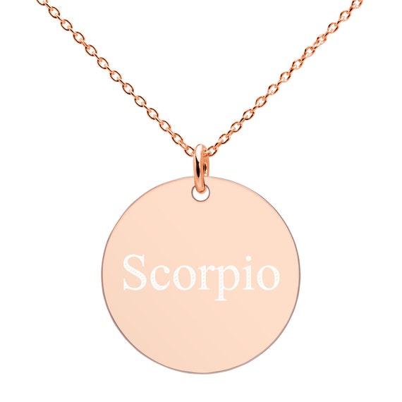 Rose Gold Scorpio Zodiac Round Necklace Horoscope Necklace
