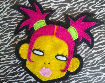 Bunchy Gurl Handmade Felt Patch // Hand Sewn Embroidered Patch