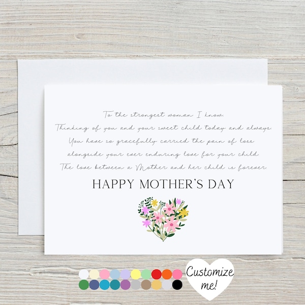 Mother's Day Card For Child Loss | Bereaved Mother | Stillbirth Card | Happy Mother's Day To The Strongest Woman I Know