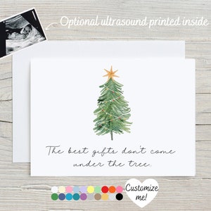 Christmas Pregnancy Announcement Card | Baby Reveal Card | The Best Gifts Don&#39;t Come Under The Tree | Personalized Card