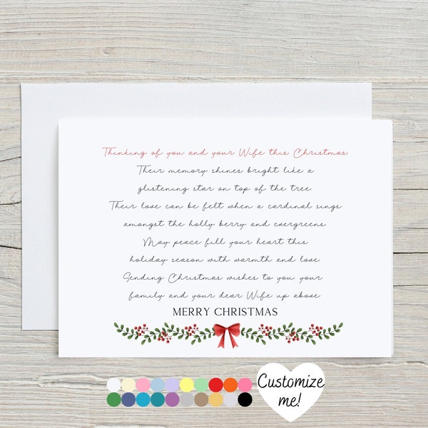 Christmas Card For Loss Of Husband Or Wife | Grieving At Christmas | Bereavement Card | Sympathy Card For Widow | Loss Of Spouse