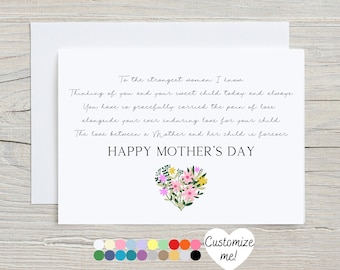 Mother's Day Card For Child Loss | Bereaved Mother | Stillbirth Card | Happy Mother's Day To The Strongest Woman I Know