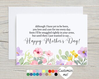 Mother's Day Card From The Bump | Pregnant Mommy To Be Card | Happy Mother's Day Card From Unborn Baby