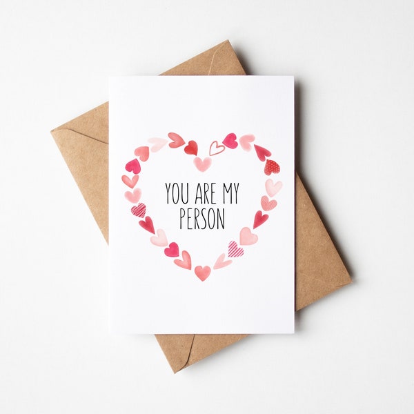 Valentine's Day Card | You Are My Person | Anniversary Card | Love Card | Romantic Birthday Card For Girlfriend, Boyfriend, Husband Or Wife