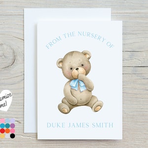 Thank You Cards | Baby Shower Thank You Cards | Custom Stationary Gift | From The Nursery Of | Baby Boy Cards