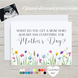 Mother&#39;s Day Pregnancy Announcement Card | Baby Reveal Card For Mom | What Do You Get A Mom Who Already Has Everything