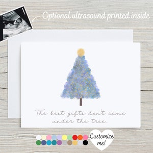 Christmas Pregnancy Announcement Card | Baby Gender Reveal | It&#39;s A Boy Or It&#39;s A Girl | The Best Gifts Don&#39;t Come Under The Tree