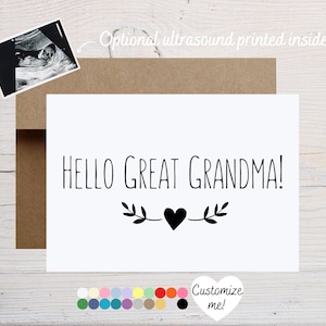 Great Grandma Pregnancy Announcement Card | Baby Reveal Card For Grandparents | I Can&#39;t Wait To Meet You, I Love You Already