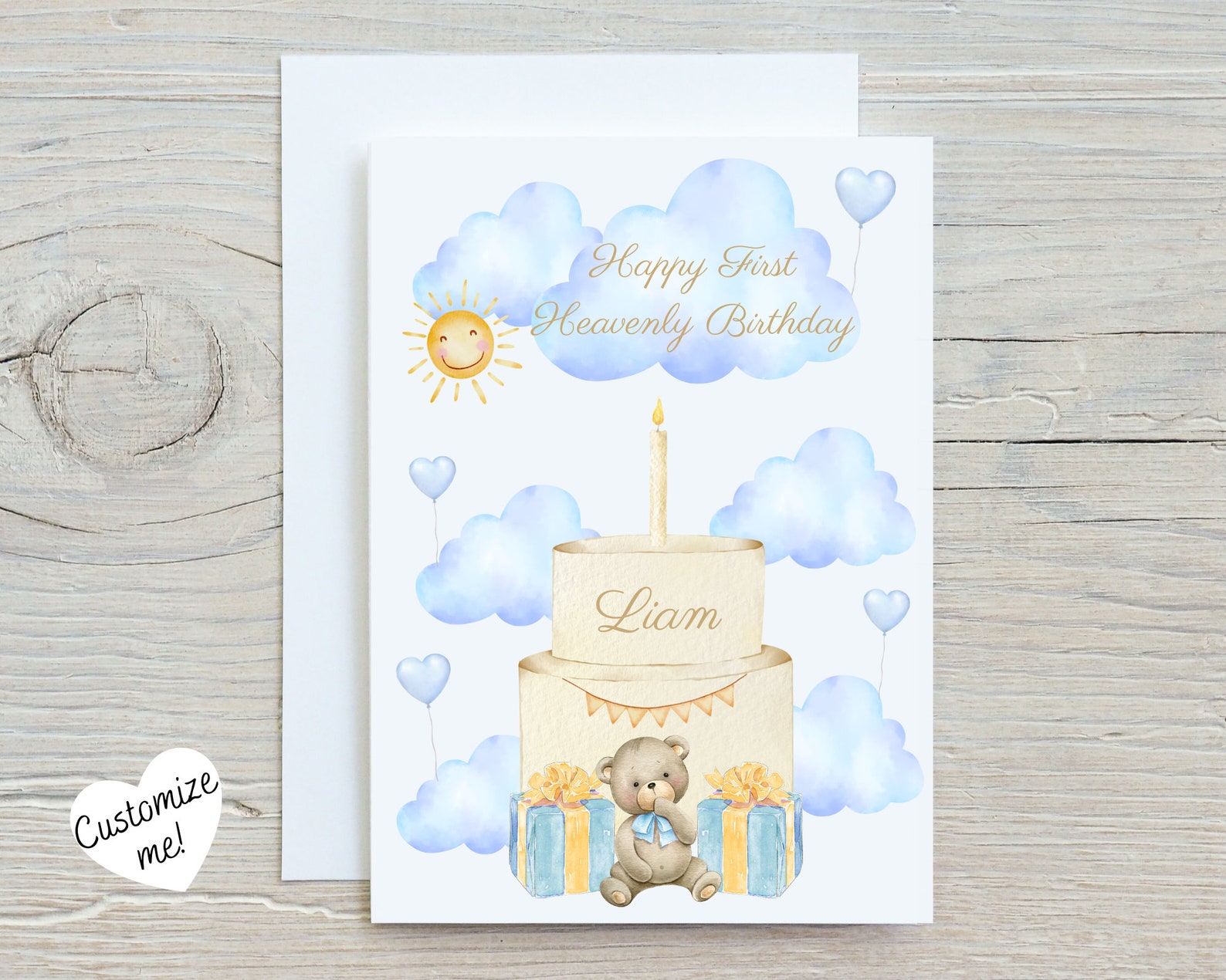 Heavenly Birthday Card Angel Baby Card Stillborn Baby Birthday Card