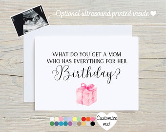 Birthday Pregnancy Announcement Card For Mom | Baby Reveal For Grandma | What Do You Get A Mom Who Has Everything