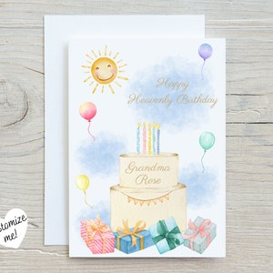 Heavenly Birthday Card | Birthday Remembrance | Card For Loved One Who Passed Away | Happy Birthday In Heaven