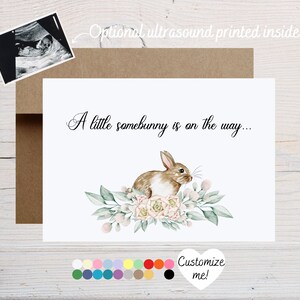Easter Pregnancy Announcement Card | Spring Baby Reveal Card | A Little Somebunny Is On The Way | We&#39;re Pregnant!
