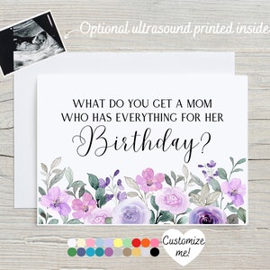 Birthday Pregnancy Announcement Card For Mom | Grandma Baby Reveal | What Do You Get A Mom Who Already Has Everything For Her Birthday?