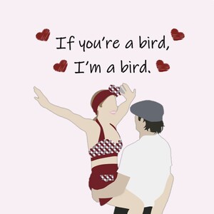 Se sei un uccello, io sono un uccello carta digitale- San Valentino- amore- quaderno- San Valentino per marito- San Valentino per moglie