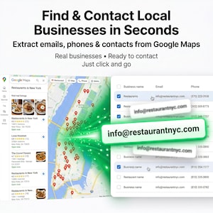 Herramienta de extracción de clientes potenciales de Google Maps | Hoja de cálculo generadora de clientes potenciales para negocios locales | Buscador digital de contactos y ventas B2B (descarga digital)