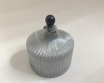 Tarro de boticario con relieve perlado/negro y tapa