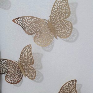3D Gold Butterfly 24 PIECES Wall Decor 3 Different - Etsy