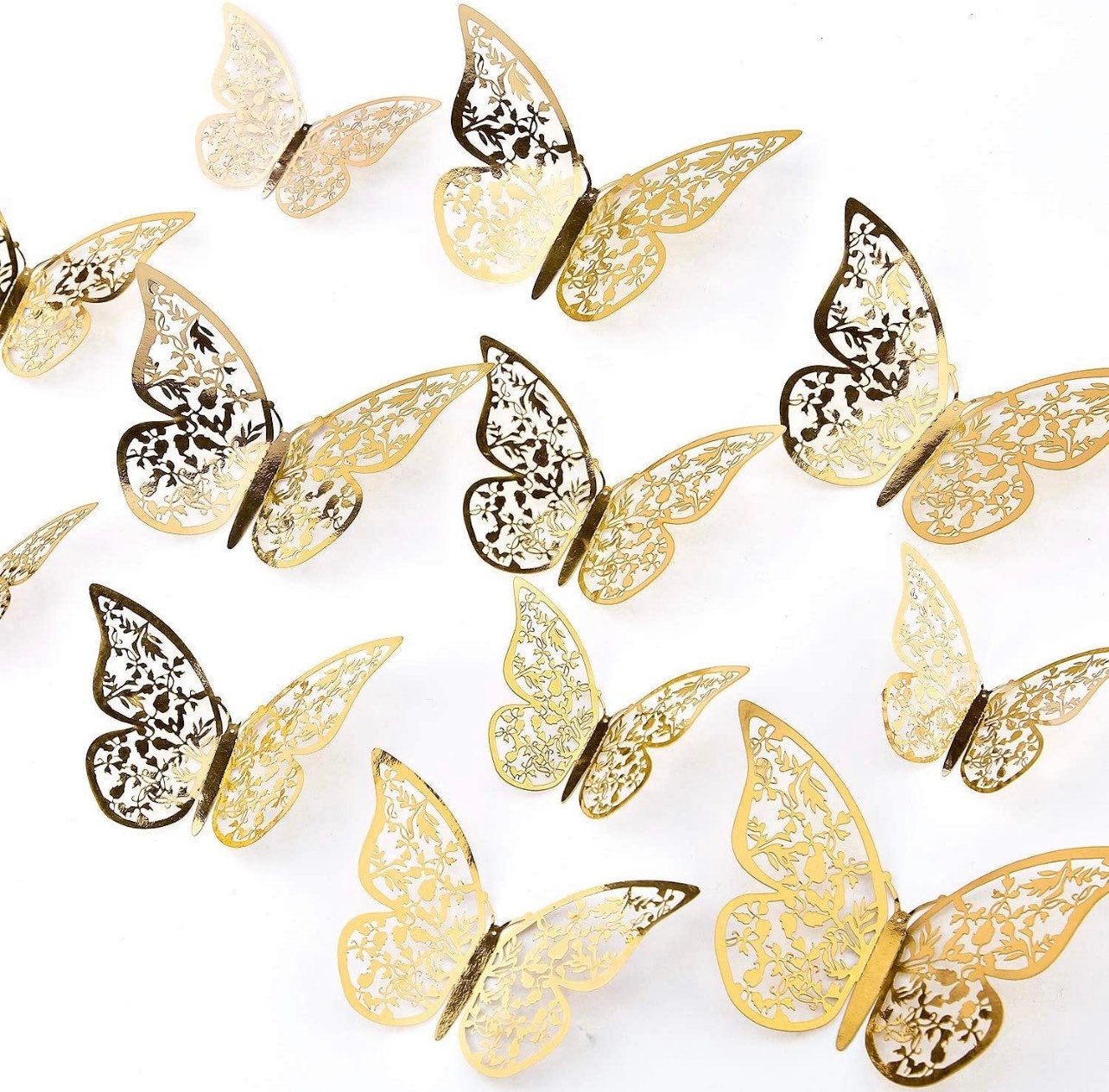 Gold Butterflies Wall Decorations Set - FiveSeasonStuff