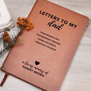 Pérdida de papá Diario conmemorativo personalizado, Cuaderno de duelo del padre, Regalo de simpatía de cuero, Ángel guardián